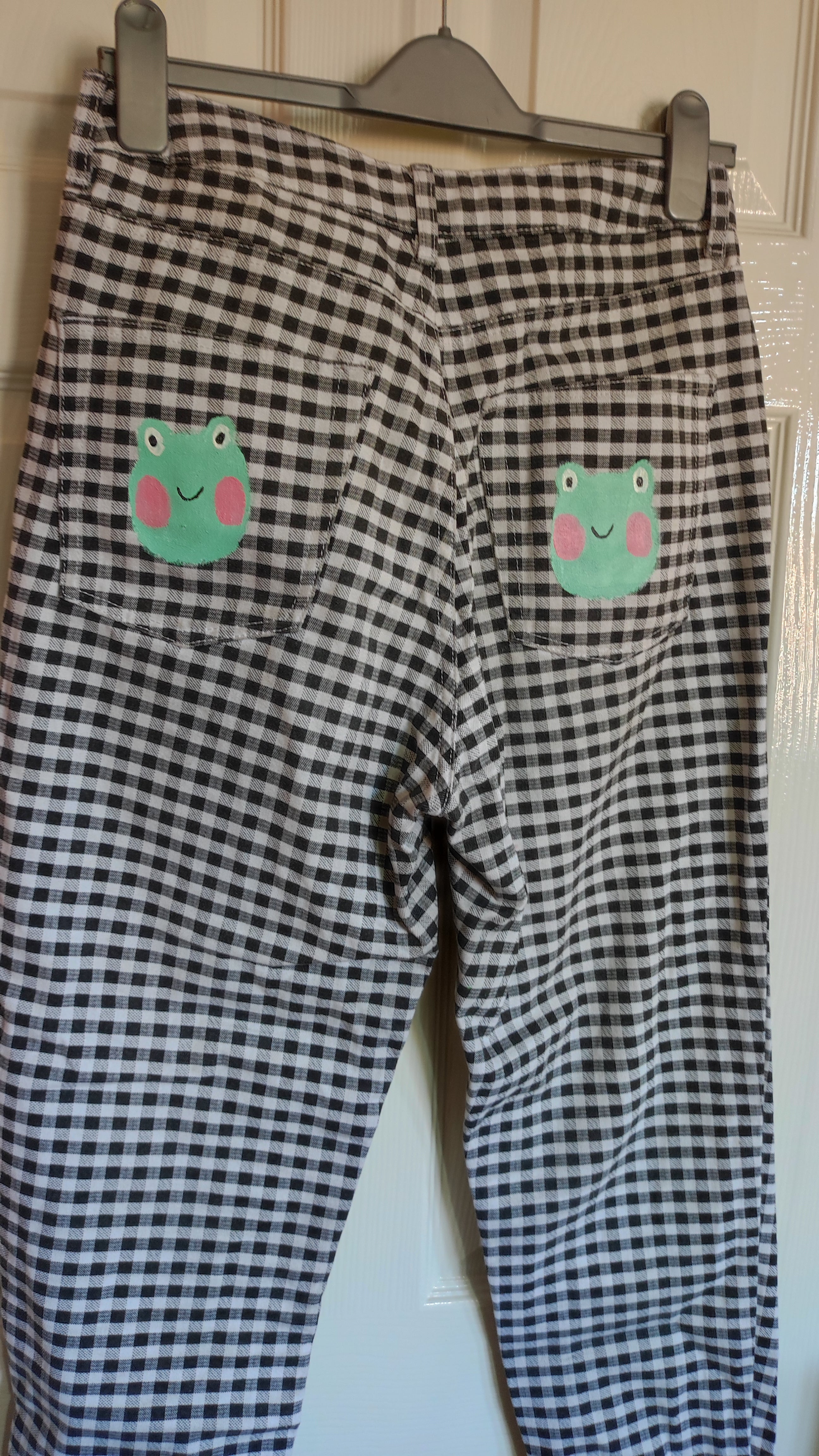 gingham mom jeans with froggies W30