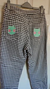 gingham mom jeans with froggies W30