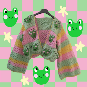 COMMISSION - Frog Crochet Cardigan